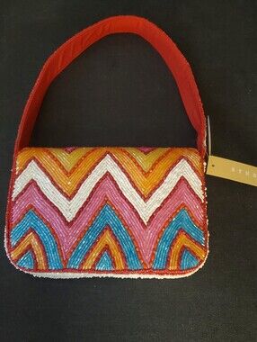 Studio 12 Beaded Chevron Multicolor Shoulder Bag